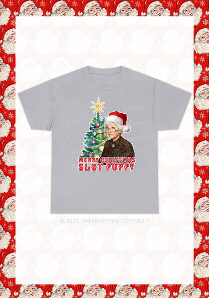 Merry Christmas Slxt Puppy Y2K Chunky Shirt Cherrykitten