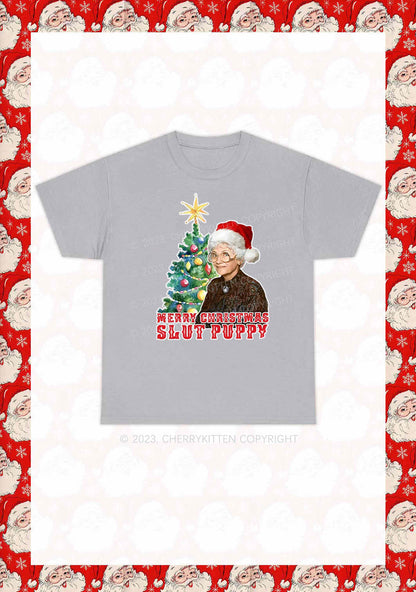Merry Christmas Slxt Puppy Y2K Chunky Shirt Cherrykitten