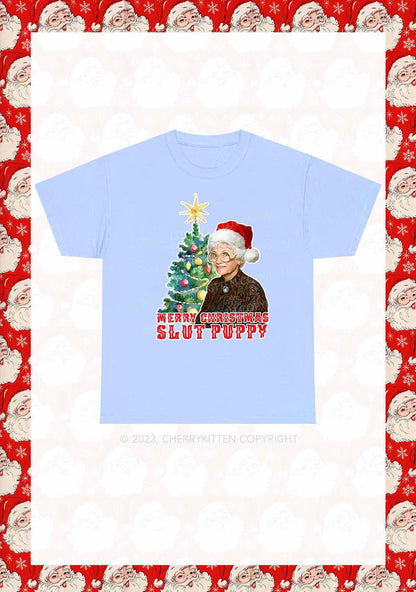 Merry Christmas Slxt Puppy Y2K Chunky Shirt Cherrykitten