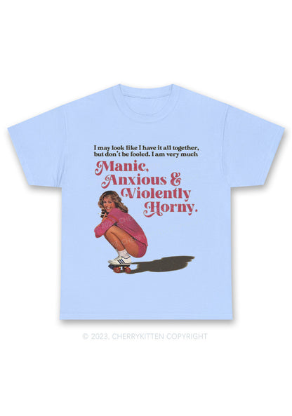 I Am Very Manic Anxious Violently Y2K Chunky Shirt Cherrykitten