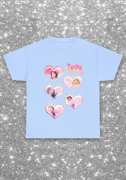Talk To Me Hearts Y2K Kpop Chunky Shirt Cherrykitten
