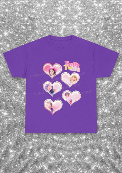 Talk To Me Hearts Y2K Kpop Chunky Shirt Cherrykitten