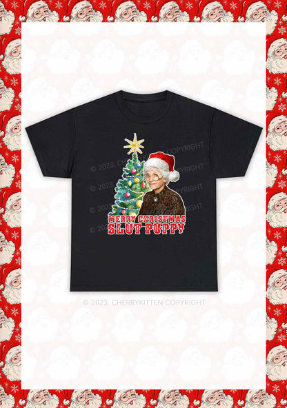 Merry Christmas Slxt Puppy Y2K Chunky Shirt Cherrykitten