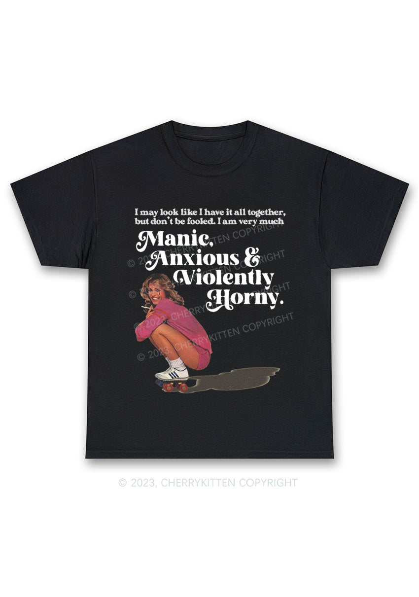 I Am Very Manic Anxious Violently Y2K Chunky Shirt Cherrykitten