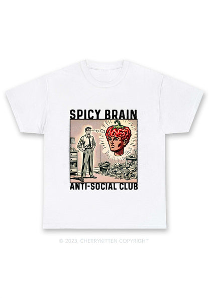 Spicy Brain Anti-Social Club Y2K Chunky Shirt Cherrykitten