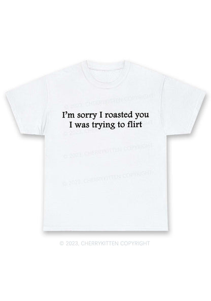 I Was Trying To Flirt Y2K Chunky Shirt Cherrykitten