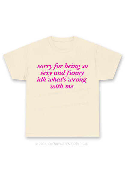 Sorry For Being So Funny Y2K Chunky Shirt Cherrykitten