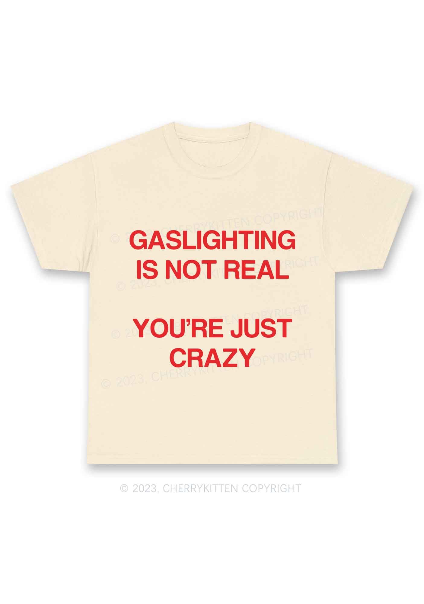 Gaslighting Not Real Y2K Chunky Shirt Cherrykitten
