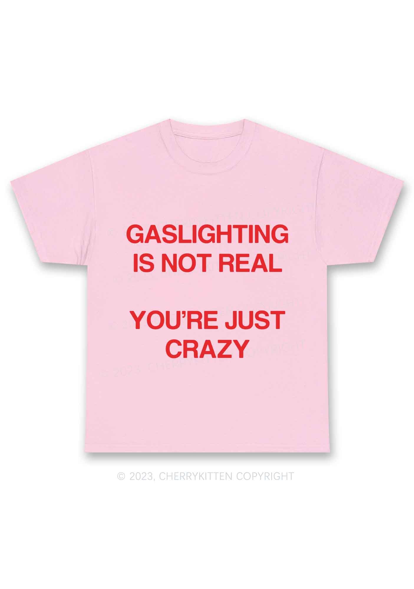 Gaslighting Not Real Y2K Chunky Shirt Cherrykitten