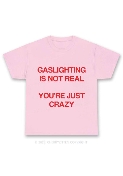 Gaslighting Not Real Y2K Chunky Shirt Cherrykitten