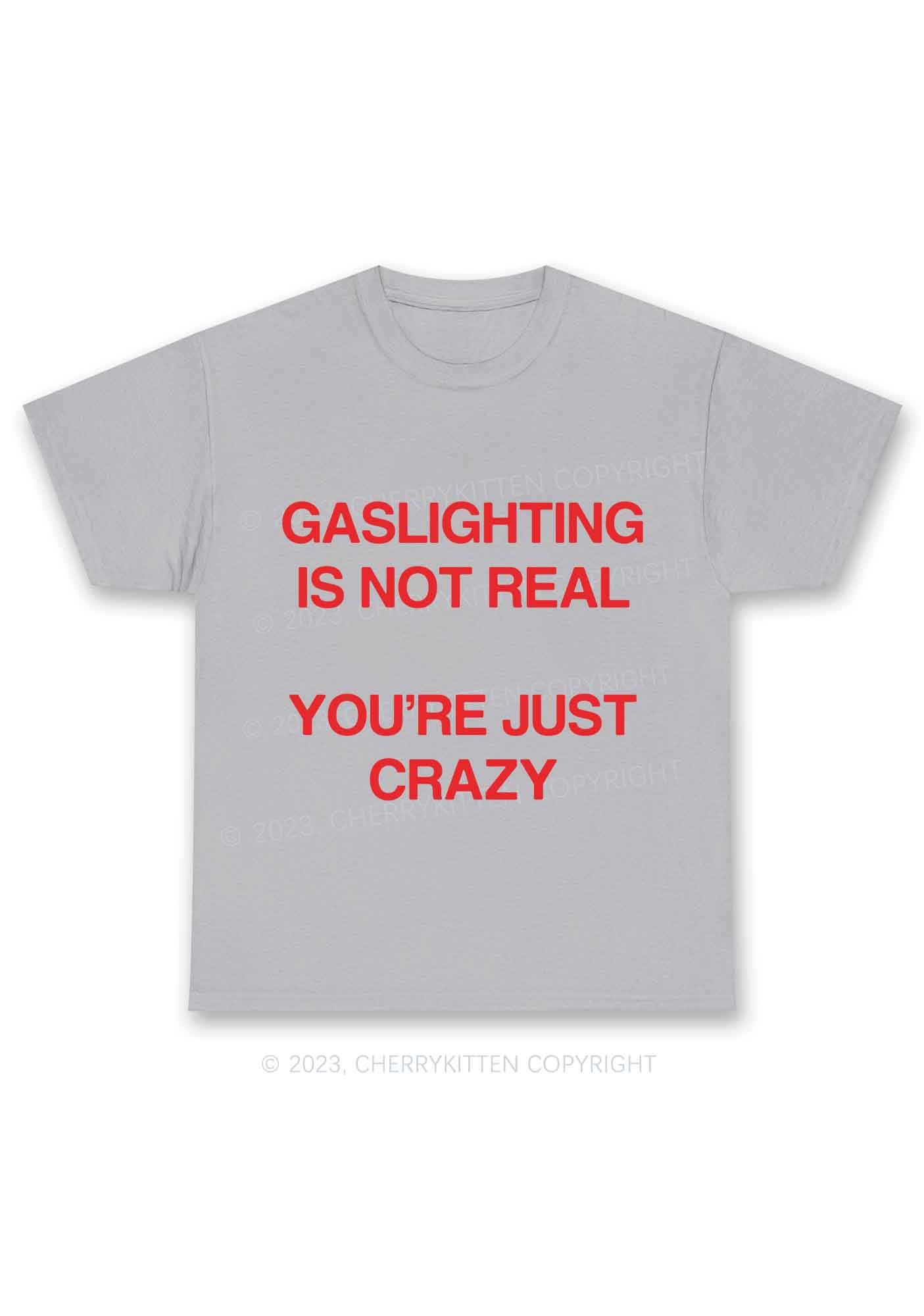 Gaslighting Not Real Y2K Chunky Shirt Cherrykitten