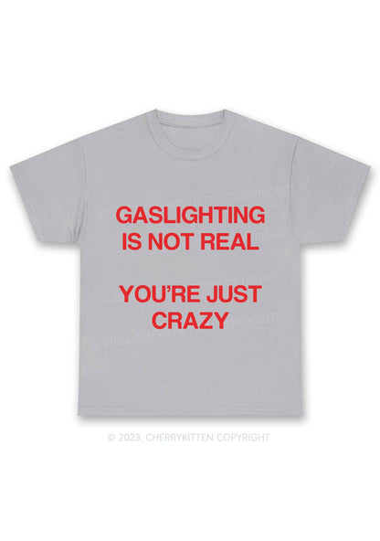 Gaslighting Not Real Y2K Chunky Shirt Cherrykitten
