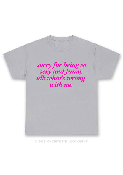 Sorry For Being So Funny Y2K Chunky Shirt Cherrykitten