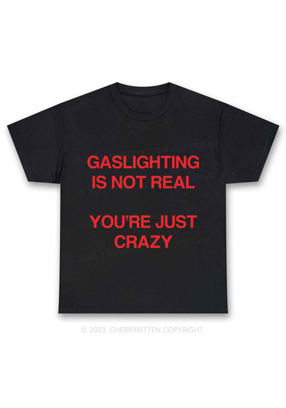 Gaslighting Not Real Y2K Chunky Shirt Cherrykitten