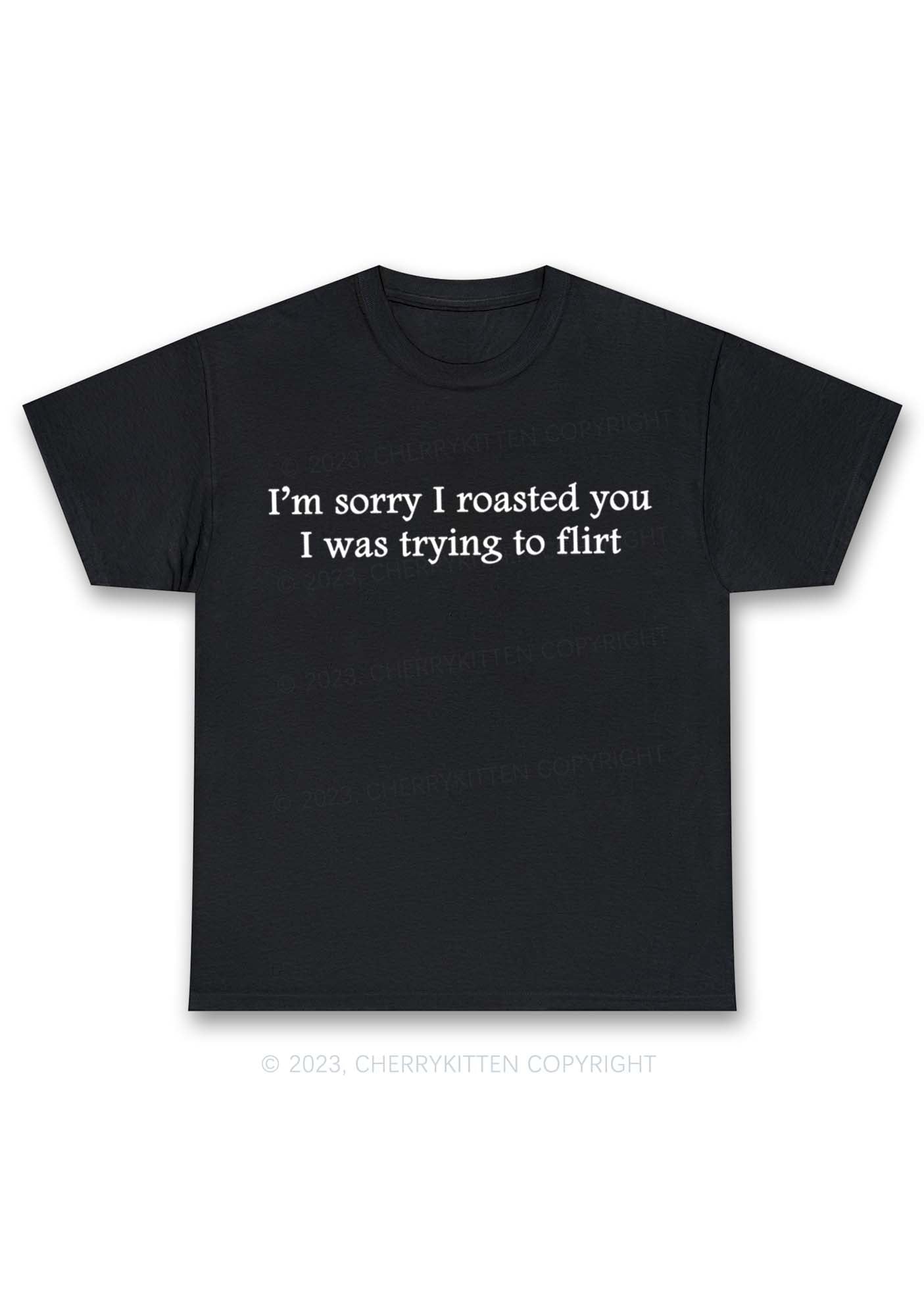 I Was Trying To Flirt Y2K Chunky Shirt Cherrykitten