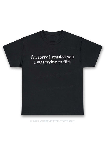 I Was Trying To Flirt Y2K Chunky Shirt Cherrykitten