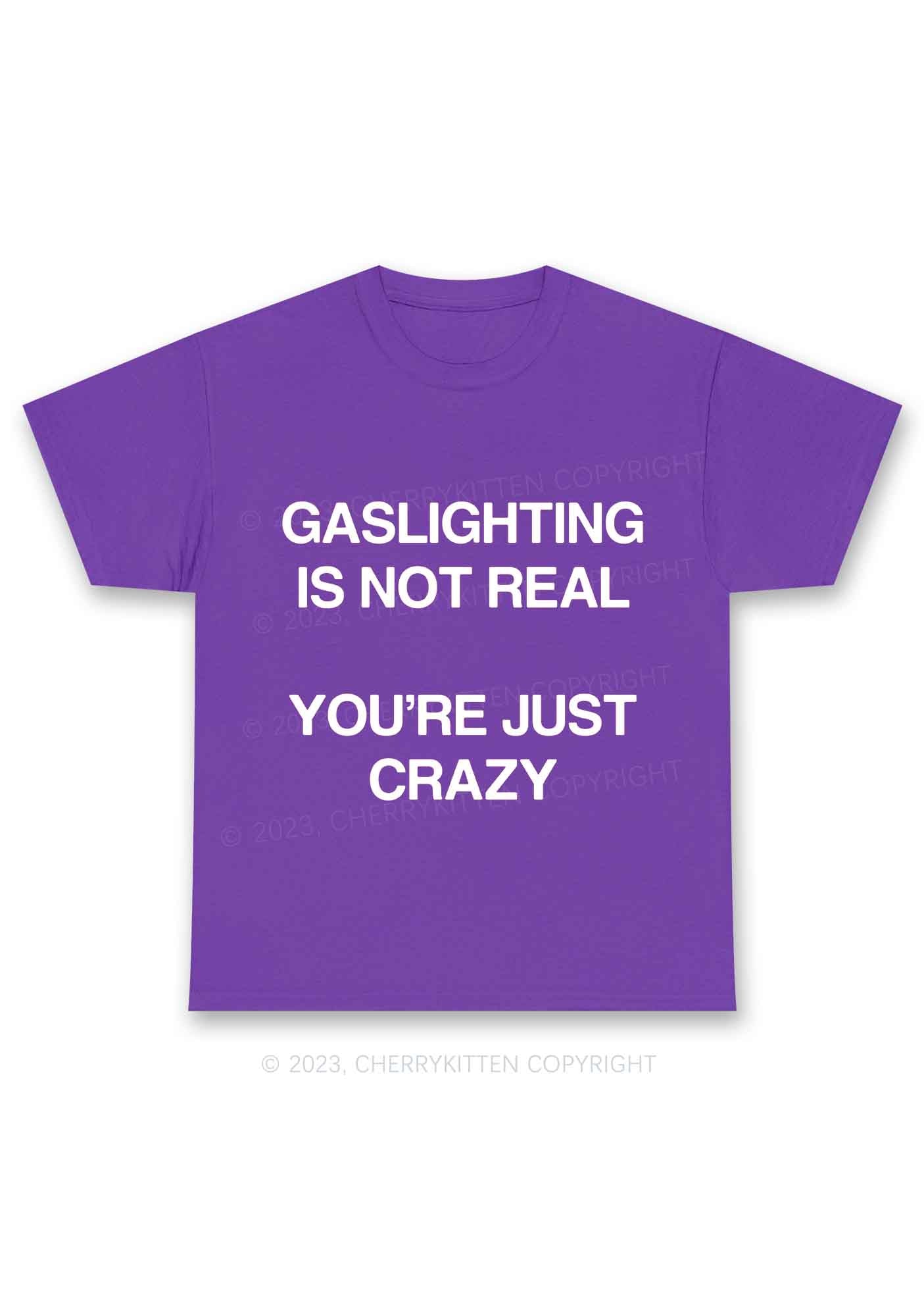Gaslighting Not Real Y2K Chunky Shirt Cherrykitten
