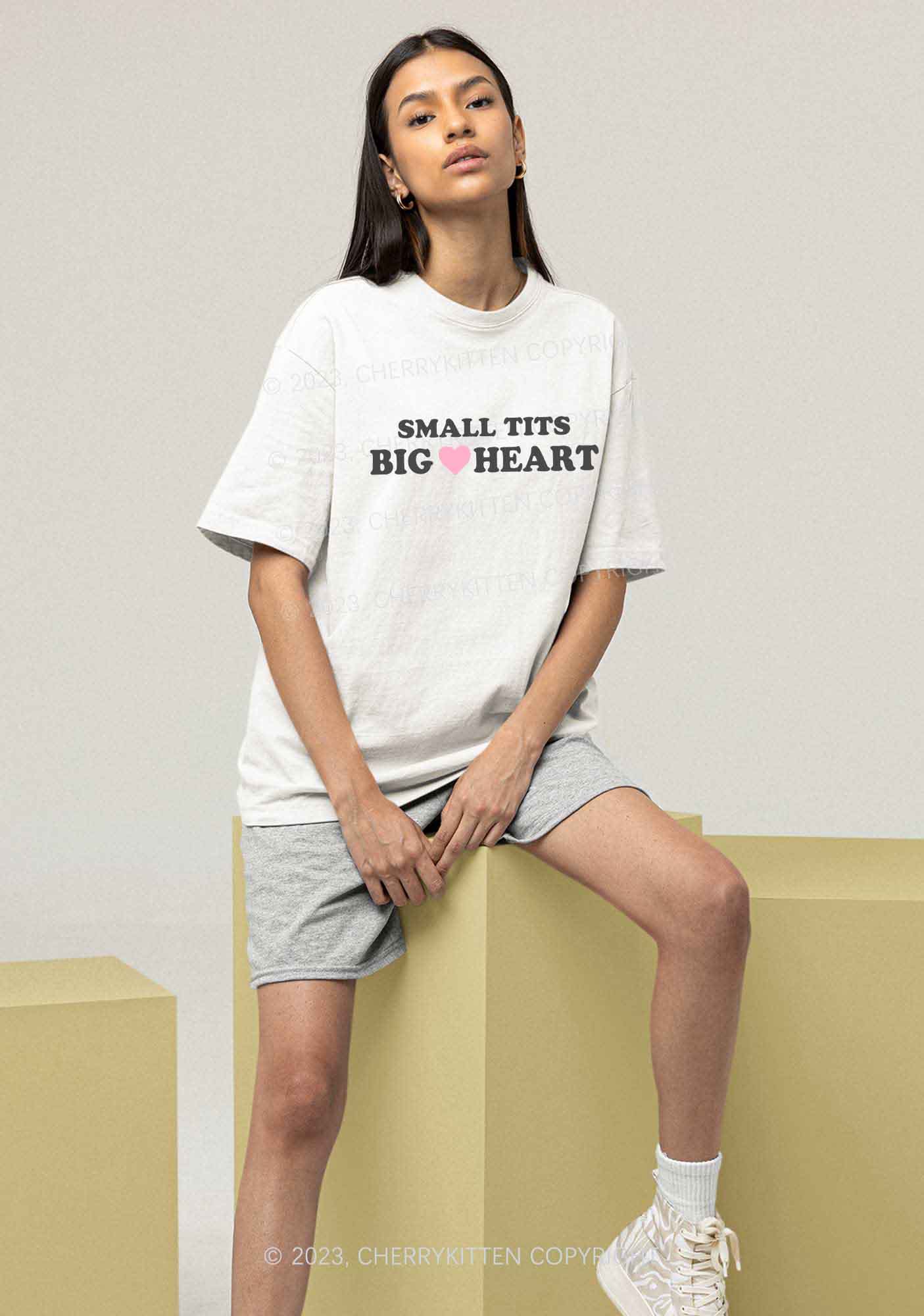 Small But Big Heart Y2K Chunky Shirt Cherrykitten