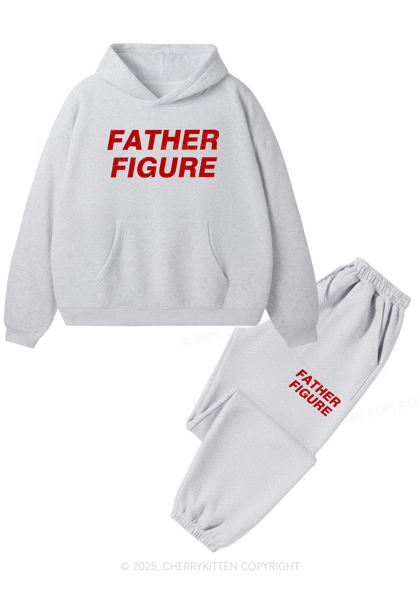 Father Figure Y2K Fleece Hoodie Set Cherrykitten