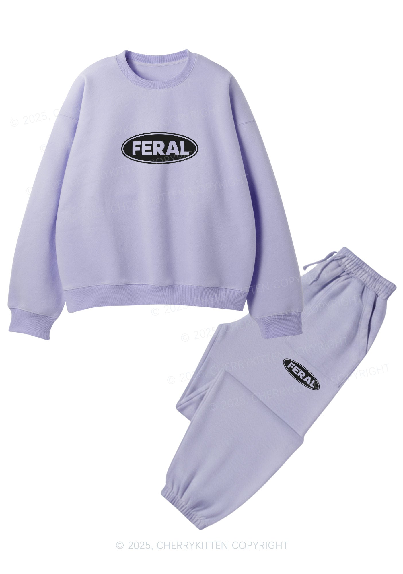 Feral Y2K Fleece Sweatshirts Set Cherrykitten