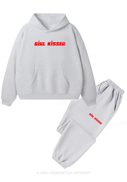 Girl Kisser Star Pride Y2K Fleece Hoodie Set Cherrykitten