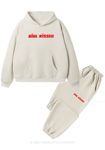 Girl Kisser Star Pride Y2K Fleece Hoodie Set Cherrykitten