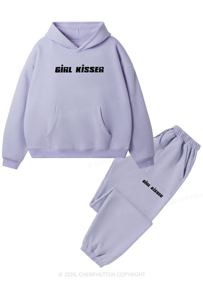 Girl Kisser Star Pride Y2K Fleece Hoodie Set Cherrykitten