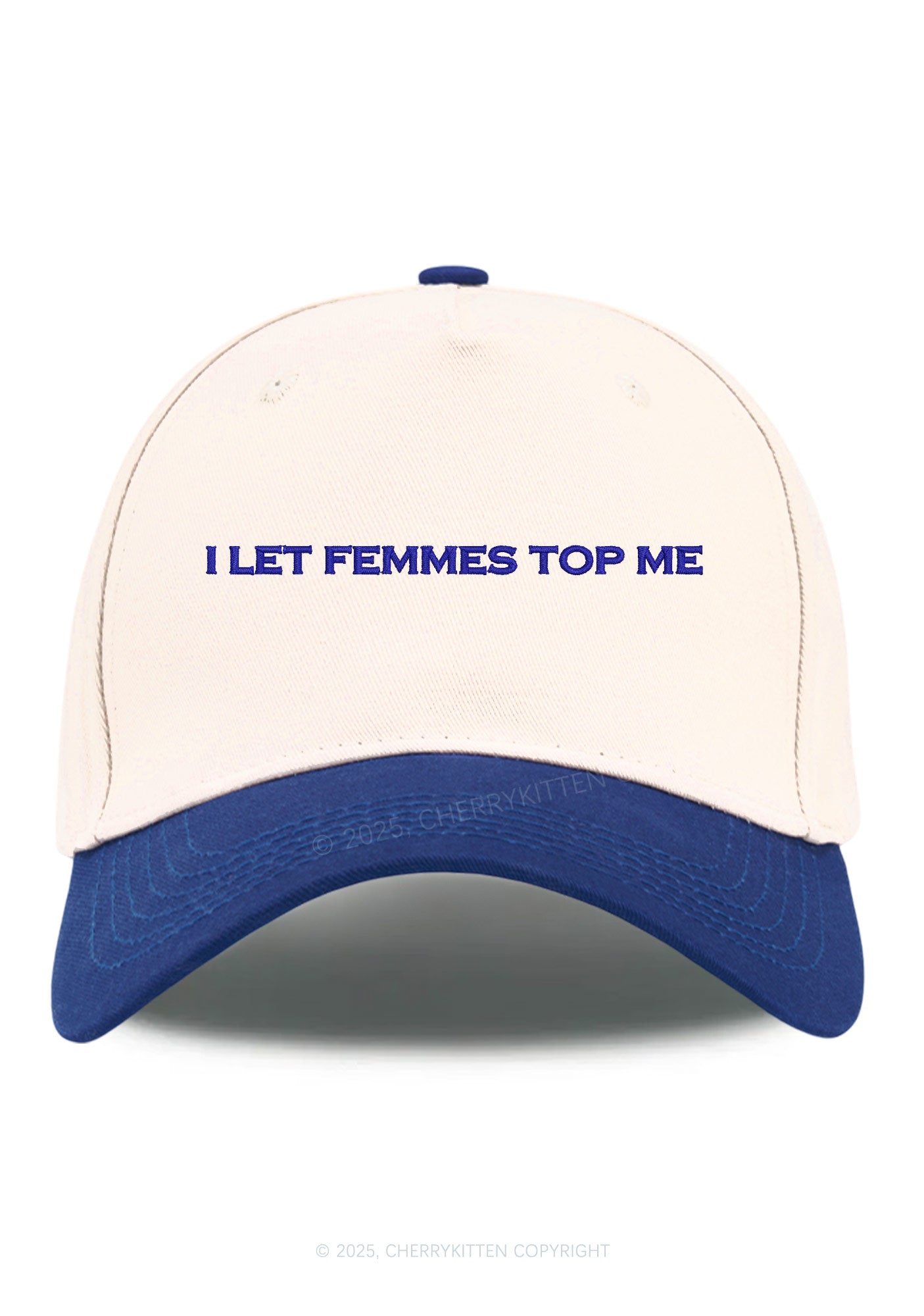 Embroidered I Let Femmes Top Me Pride Y2K Color Block Baseball Cap Cherrykitten