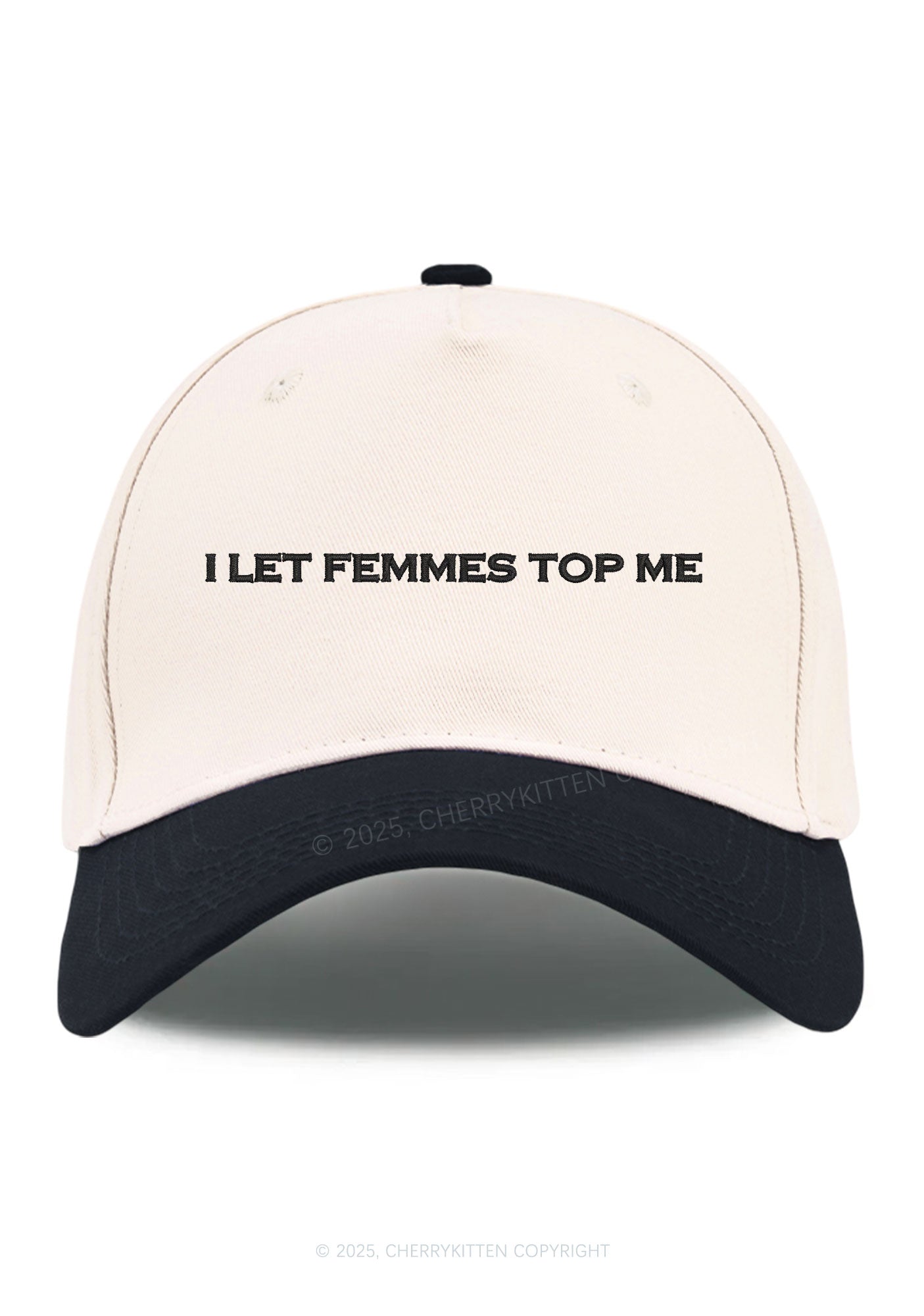Embroidered I Let Femmes Top Me Pride Y2K Color Block Baseball Cap Cherrykitten