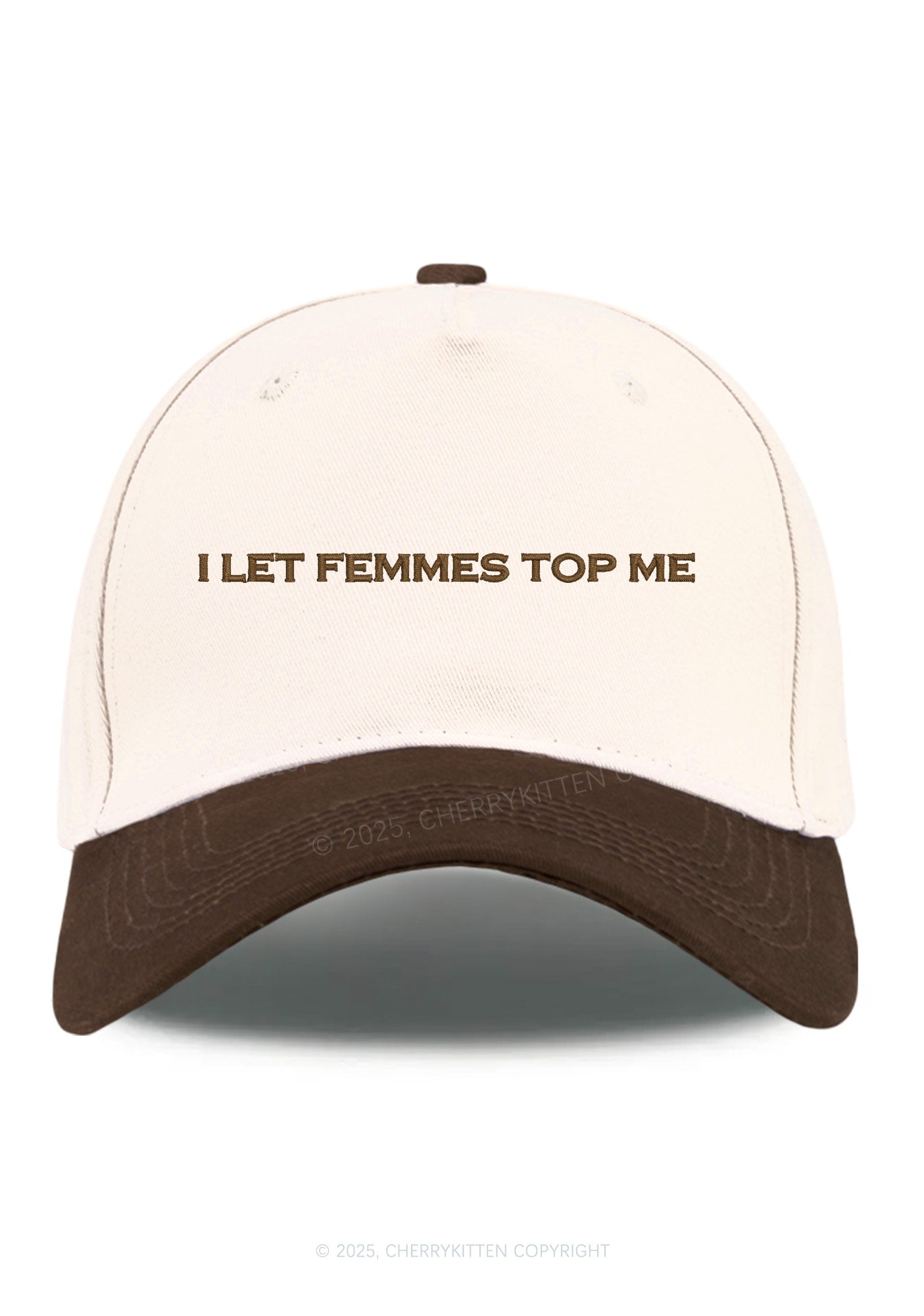 Embroidered I Let Femmes Top Me Pride Y2K Color Block Baseball Cap Cherrykitten