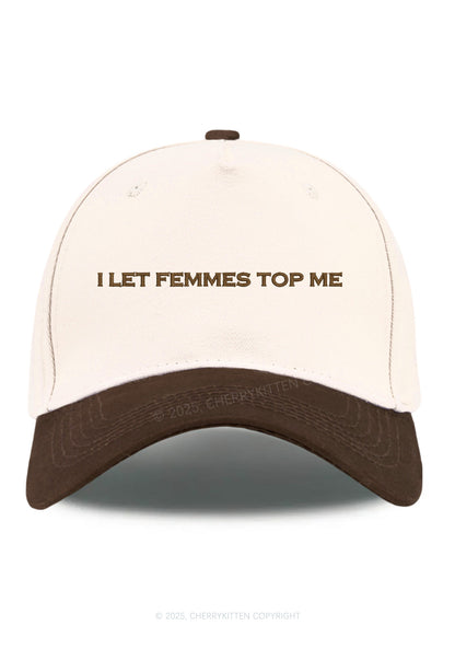 Embroidered I Let Femmes Top Me Pride Y2K Color Block Baseball Cap Cherrykitten
