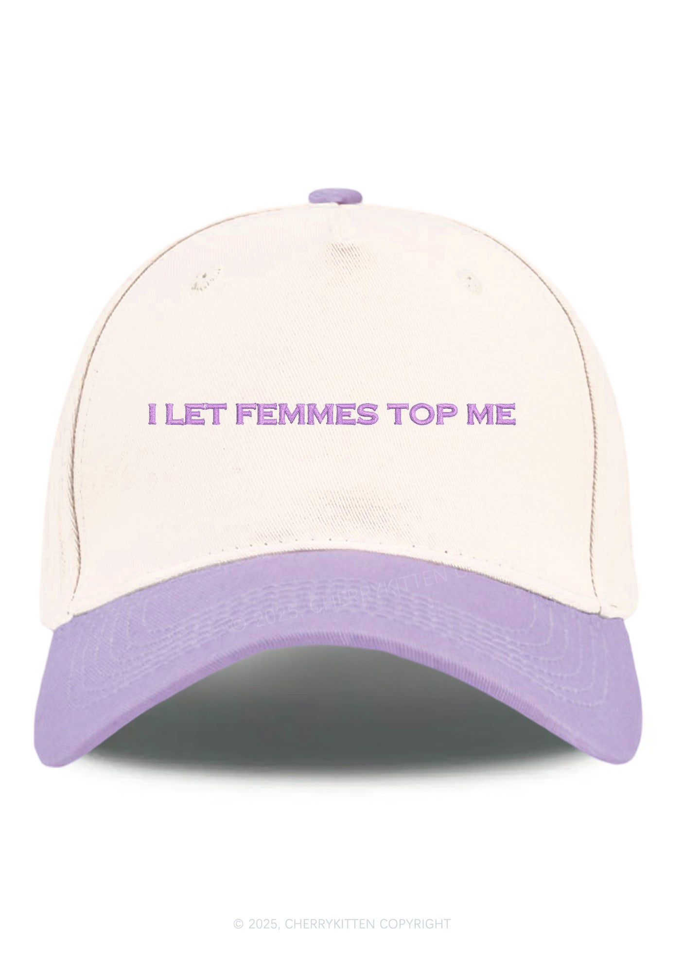 Embroidered I Let Femmes Top Me Pride Y2K Color Block Baseball Cap Cherrykitten