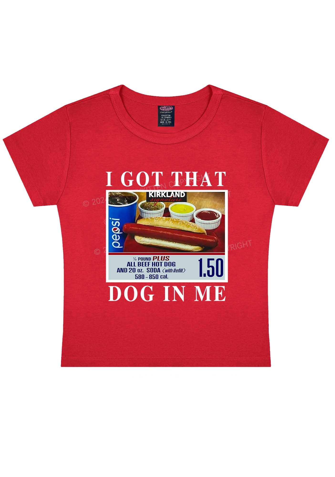 I Got That Hot Dog In Me Y2K Baby Tee Cherrykitten