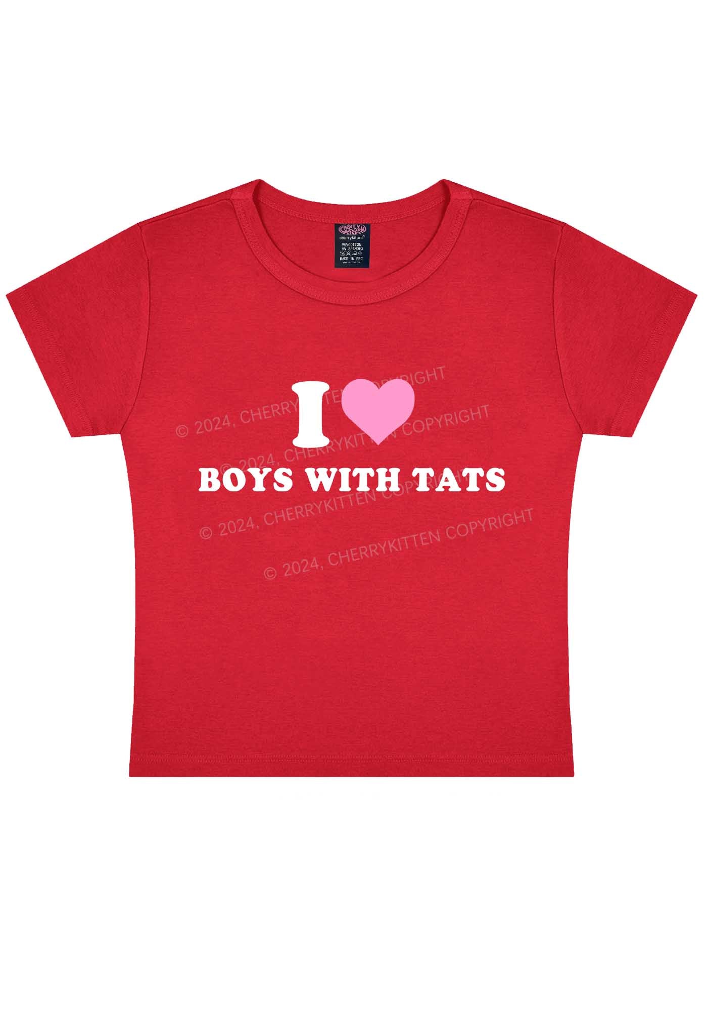 I Love Boys With Tats Y2K Baby Tee