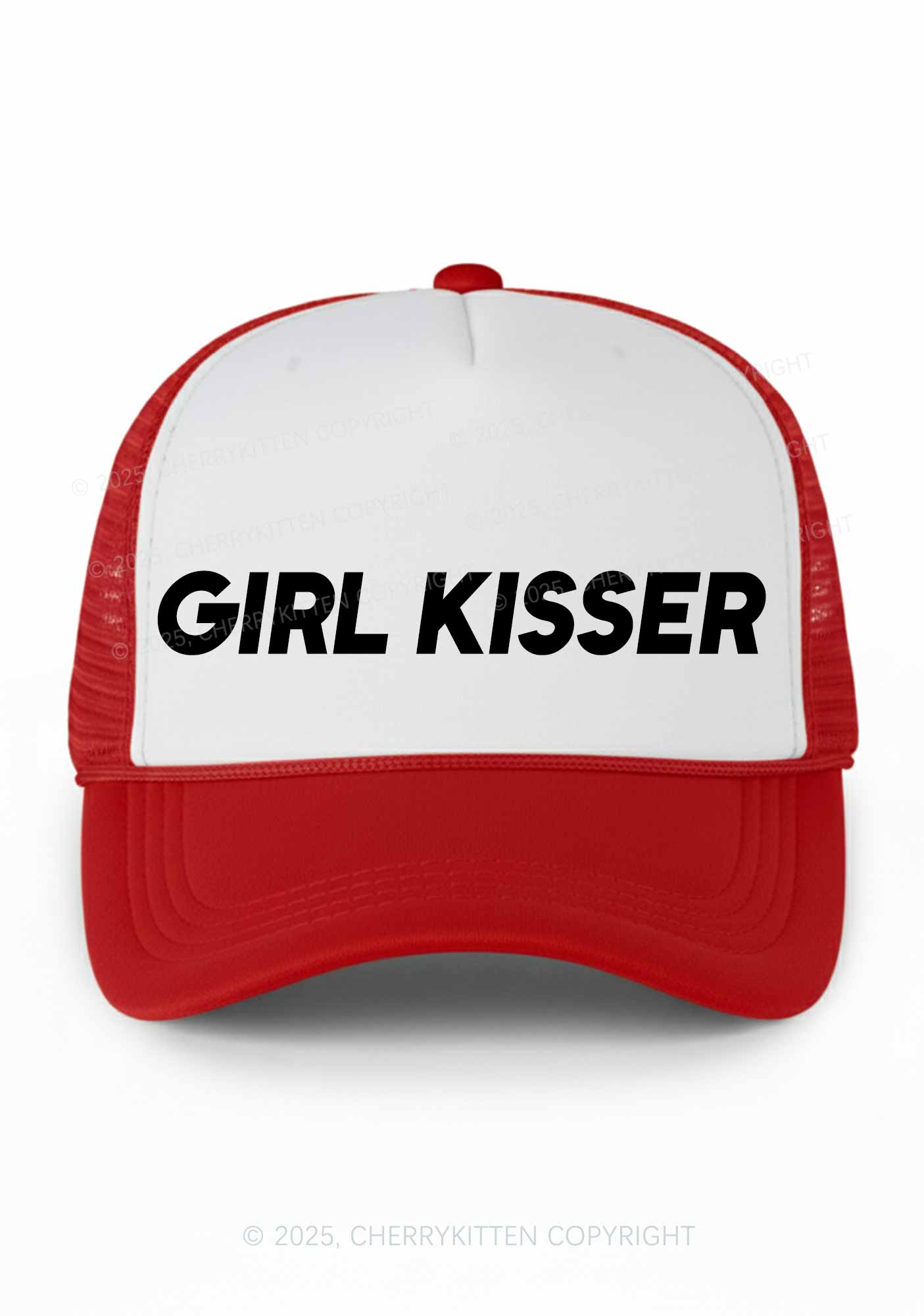 Girl Kisser Pride Y2K Colorblock Trucker Hat Cherrykitten