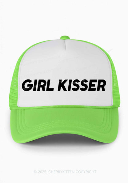 Girl Kisser Pride Y2K Colorblock Trucker Hat Cherrykitten