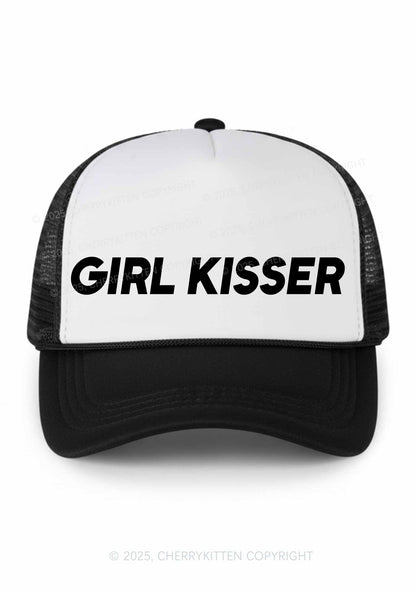 Girl Kisser Pride Y2K Colorblock Trucker Hat Cherrykitten