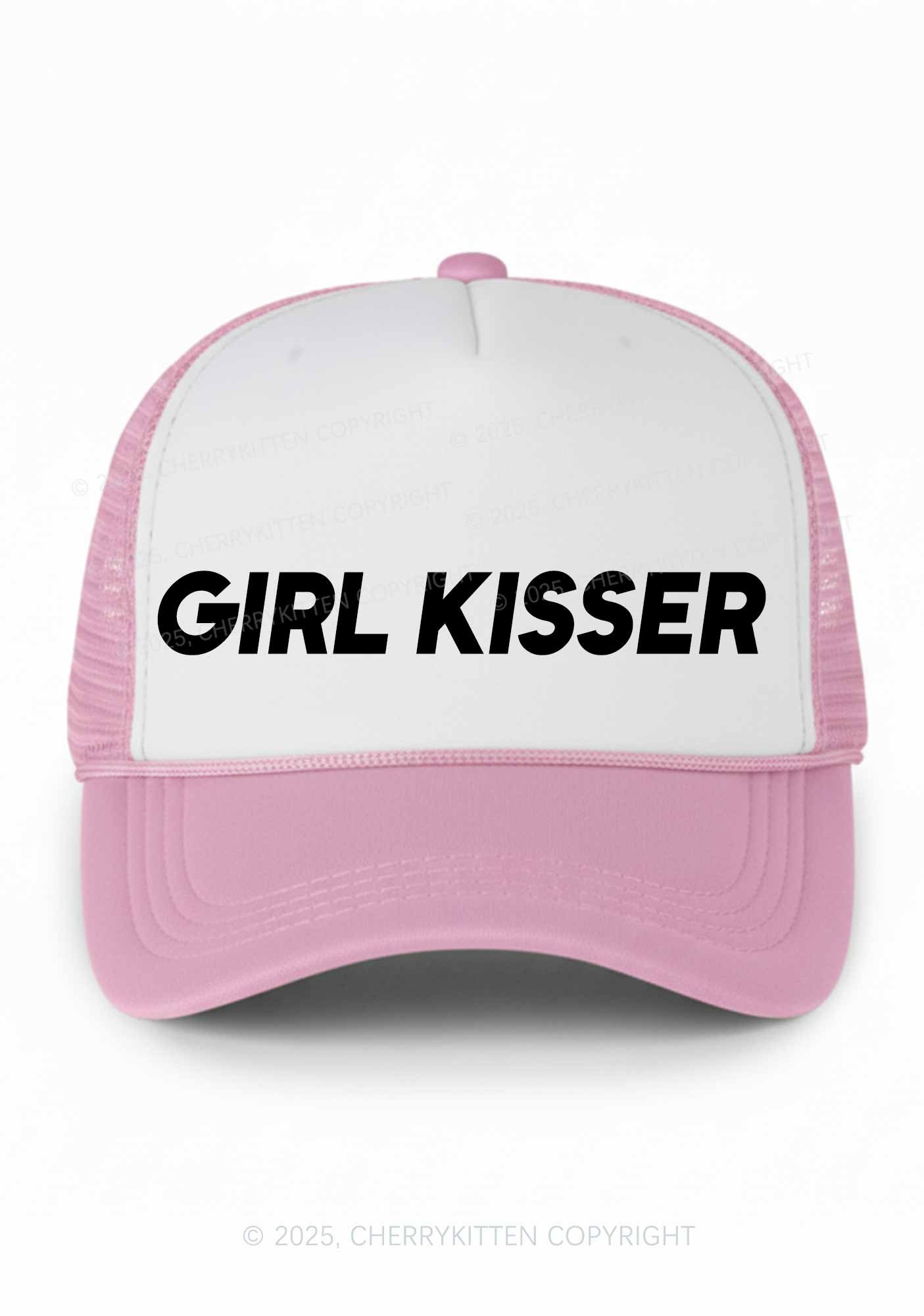 Girl Kisser Pride Y2K Colorblock Trucker Hat Cherrykitten