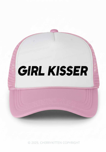 Girl Kisser Pride Y2K Colorblock Trucker Hat Cherrykitten