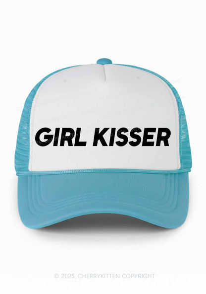 Girl Kisser Pride Y2K Colorblock Trucker Hat Cherrykitten