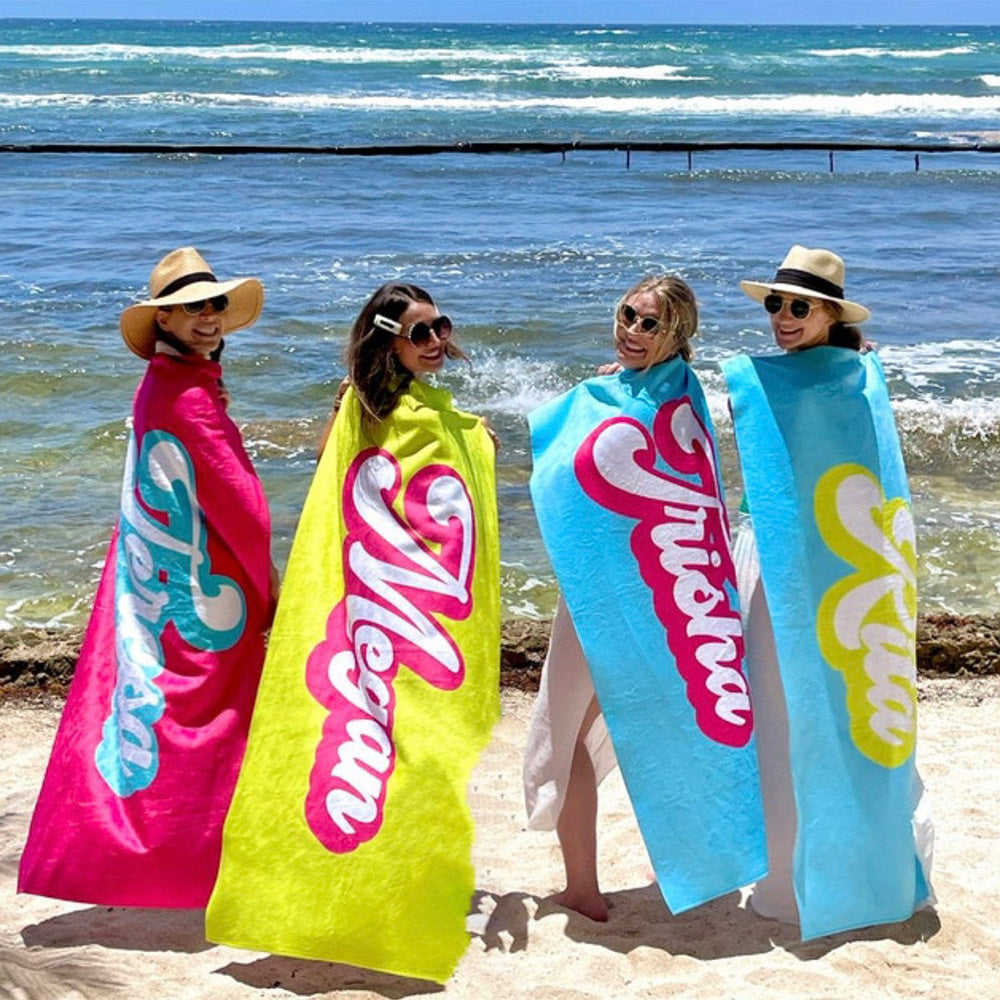 Personalized Name Vintage Family Beach Towel