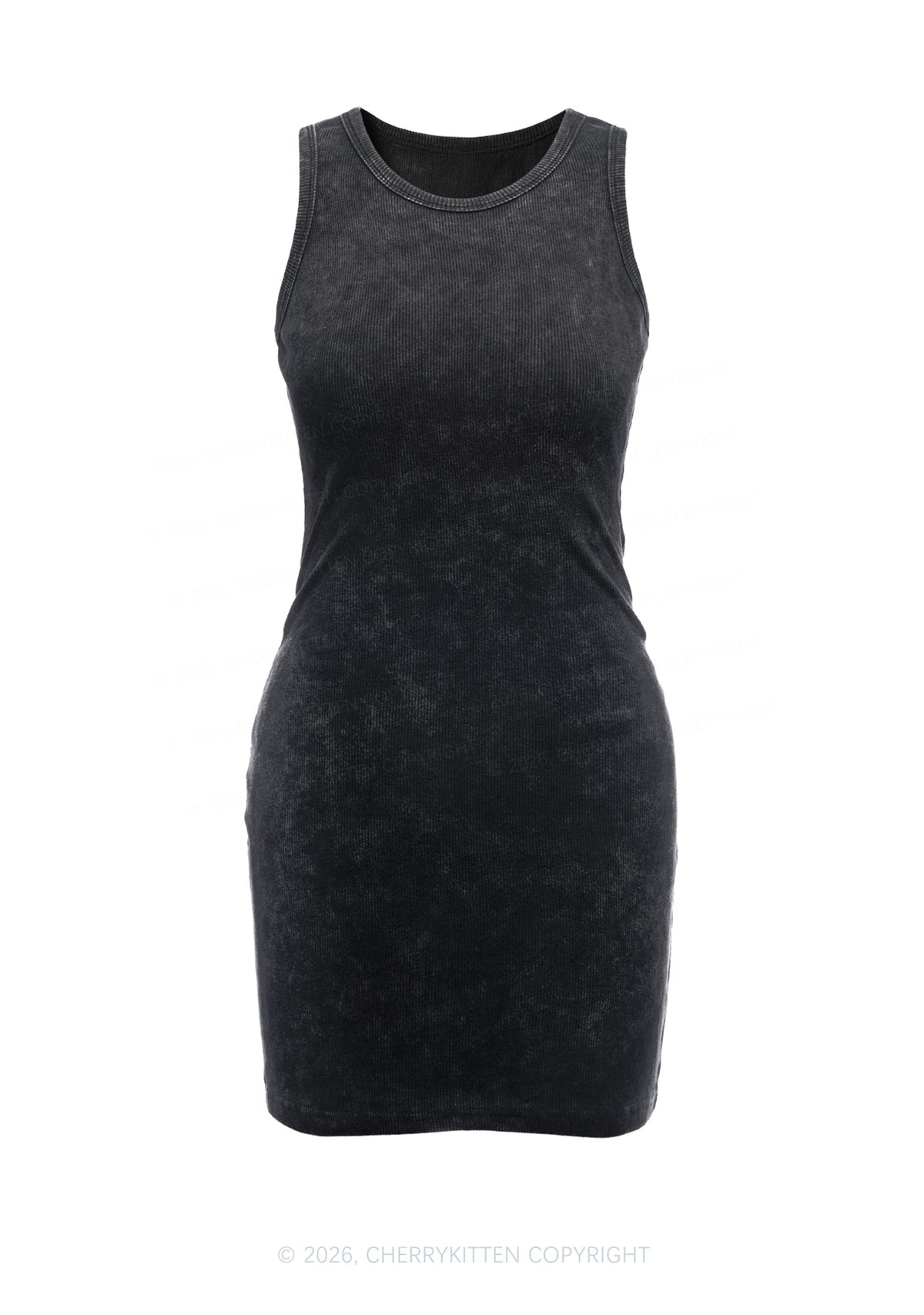 Plain Y2K Washed Tank Dress Cherrykitten