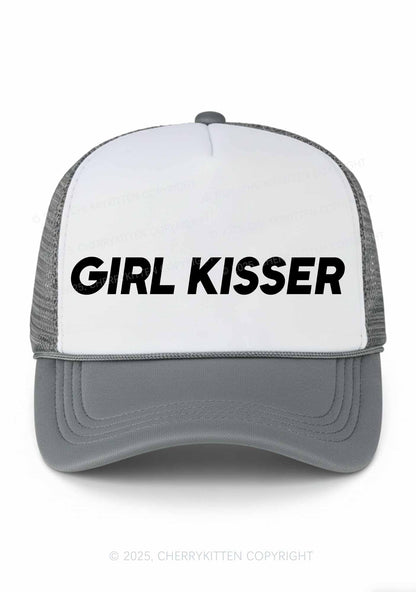 Girl Kisser Pride Y2K Colorblock Trucker Hat Cherrykitten