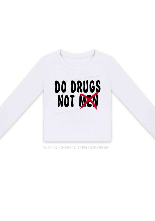 Do Drxgs Not Men Long Sleeve Crop Top Cherrykitten