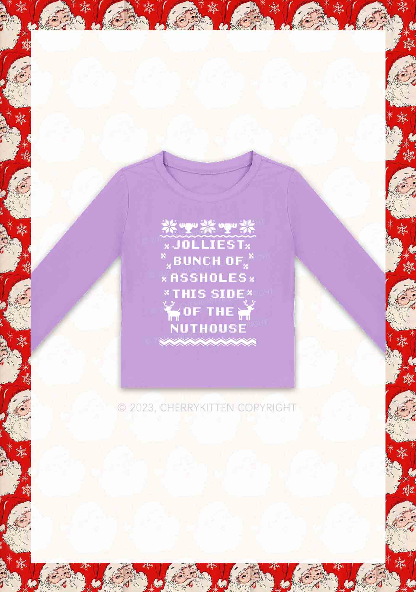 Jolliest Christmas Y2K Long Sleeve Crop Top Cherrykitten
