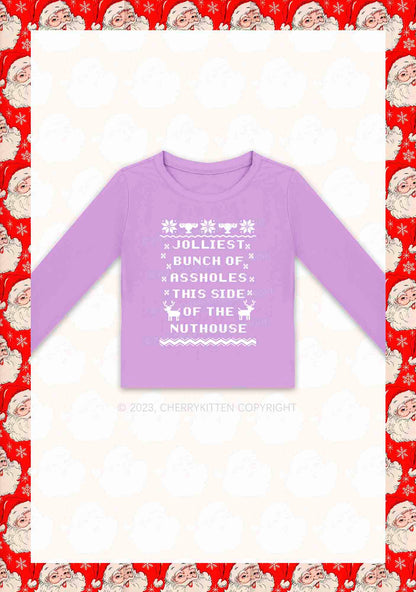 Jolliest Christmas Y2K Long Sleeve Crop Top Cherrykitten