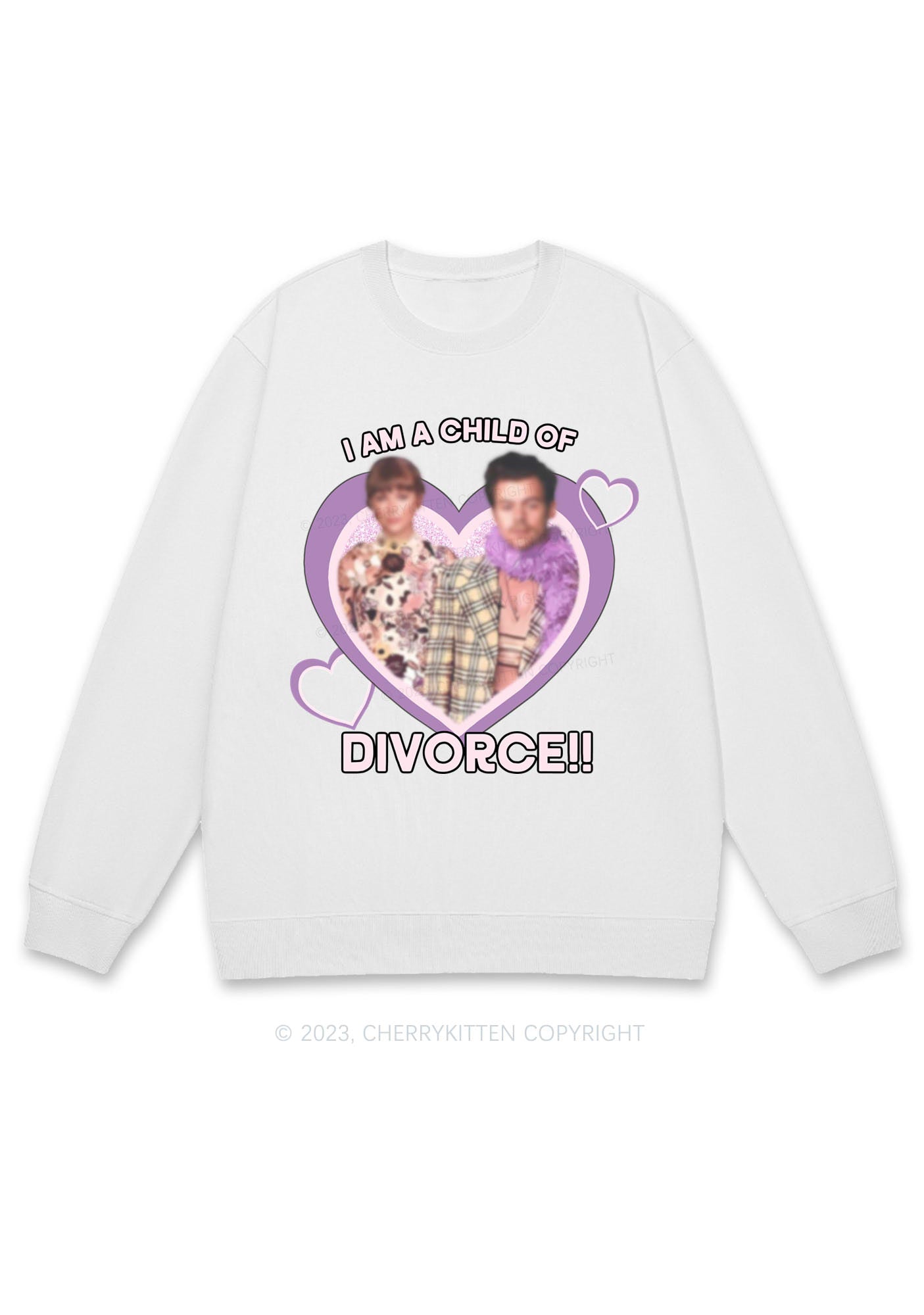 Personalized Child Of Divorce Photo Y2K Sweatshirt Cherrykitten