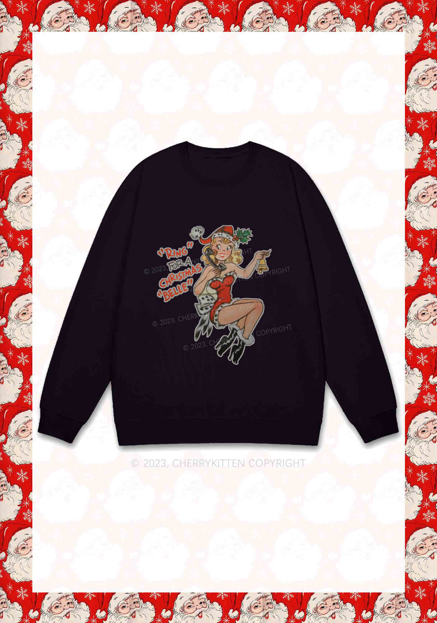 Ring For A Christmas Belle Y2K Sweatshirt Cherrykitten