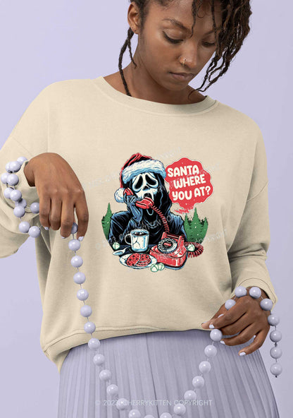 Calling Santa Where You At Christmas Y2K Sweatshirt Cherrykitten