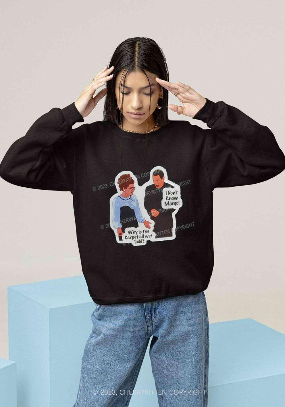 I Don't Know Margo Christmas Y2K Sweatshirt Cherrykitten